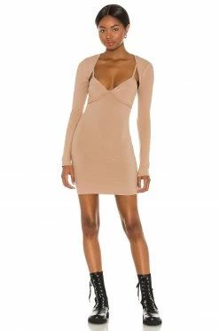 Coupon 🌟 H:ours Eva 👗 Dress In Tan 🧨