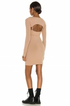 Coupon 🌟 H:ours Eva 👗 Dress In Tan 🧨 -h:ours Sales 2022 HURR WD480 V4