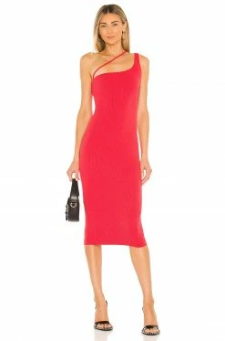 Promo 🌟 H:ours Niall Midi 👗 Dress In Two Tone Red 😍