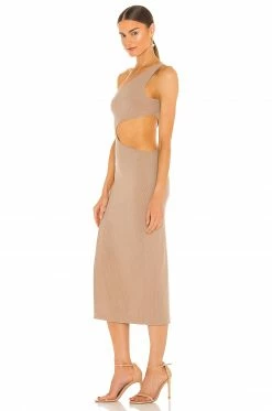 Cheap 👏 H:ours Almira Midi 👗 Dress In Latte 😀 -h:ours Sales 2022 HURR WD502 V3