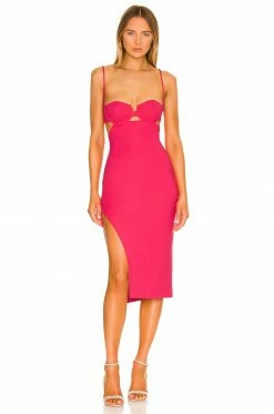 Brand new ⌛ H:ours Maira Midi 👗 Dress In Fuchsia ⭐