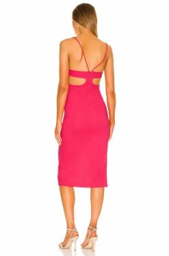 Brand new ⌛ H:ours Maira Midi 👗 Dress In Fuchsia ⭐ -h:ours Sales 2022 HURR WD534 V3