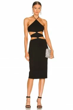 Cheap โ๏ธ H:ours Silvana Midi ๐ Dress In Black ๐