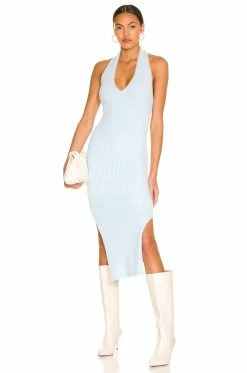 Brand new 🔥 H:ours Desi Halter 👗 Dress In Light Blue 🔔