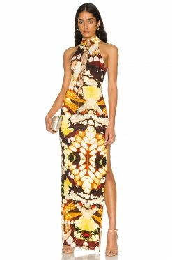 Buy ⌛ H:ours Catta Maxi 👗 Dress In Yellow Butterfly 🎁