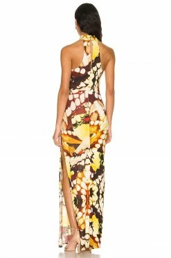 Buy ⌛ H:ours Catta Maxi 👗 Dress In Yellow Butterfly 🎁 -h:ours Sales 2022 HURR WD540 V3