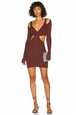 Brand new ⭐ H:ours Caeden Knit 👗 Dress With Chain In Chocolate 🎉