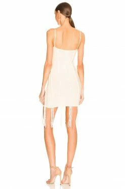 Outlet 😉 H:ours Verene Braided Fringe Mini 👗 Dress In Ivory 👏 -h:ours Sales 2022 HURR WD570 V3