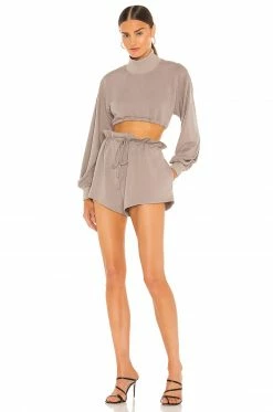New 🎉 H:ours Georgi Paper Bag Shorts In Taupe 👍 7 New 🎉 H:ours Georgi Paper Bag Shorts In Taupe 👍 -h:ours Sales 2022 HURR WF26 V4