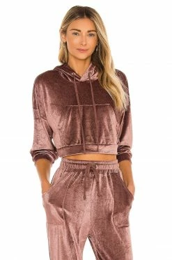 Outlet 😀 H:ours Cropped Hoodie In Mauve 💯