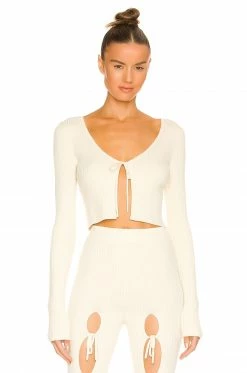 Best deal ⌛ H:ours Aiden Tie Front Cardi In Ivory 🥰