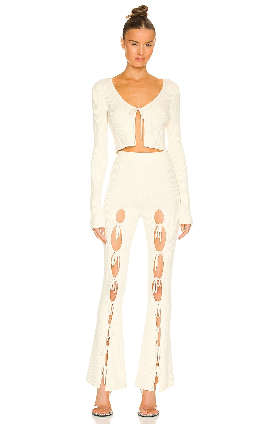 Best deal ⌛ H:ours Aiden Tie Front Cardi In Ivory 🥰 4 Best deal ⌛ H:ours Aiden Tie Front Cardi In Ivory 🥰 - Image 4