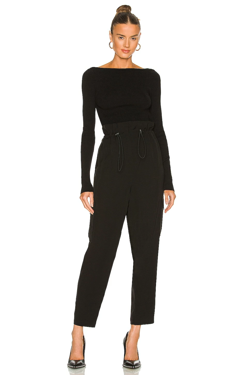 Top 10 ✔️ H:ours Shaye Paperbag Cargo Pant In Black ✨ 4 Top 10 ✔️ H:ours Shaye Paperbag Cargo Pant In Black ✨ - Image 4