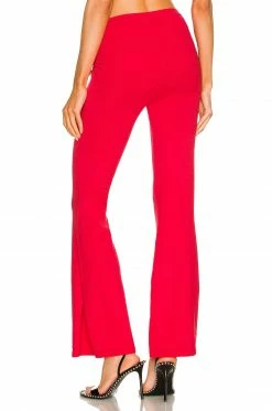 Buy 🔔 H:ours Meghan Ruched Knit Pant W Slit In Cherry Red 🔥 -h:ours Sales 2022 HURR WP77 V3