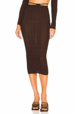 Discount 😀 H:ours Lina Midi 👗 Skirt In Dark Oak 🤩