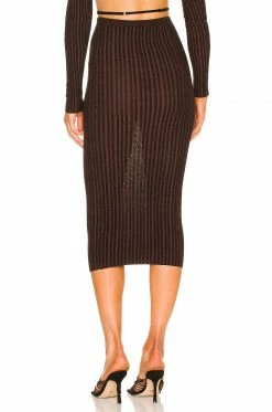 Discount 😀 H:ours Lina Midi 👗 Skirt In Dark Oak 🤩 -h:ours Sales 2022 HURR WQ101 V3