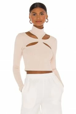 Cheapest 🎁 H:ours Alyson Cut Out Top In Beige 🧨