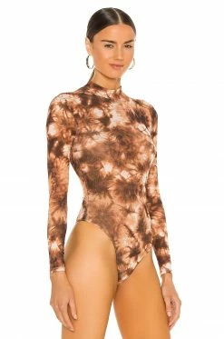 Promo 🔥 H:ours Monroe Bodysuit In Brown Tie Dye 😉 -h:ours Sales 2022 HURR WS395 V3