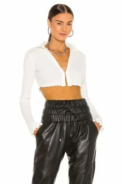 Wholesale 👍 H:ours Cropped Thermal Top In White 🧨