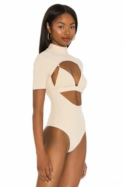 Best Pirce 🛒 H:ours Zayah Bodysuit In Two Tone Sand 👏 -h:ours Sales 2022 HURR WS418 V3