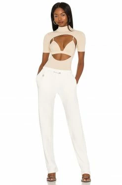 Best Pirce 🛒 H:ours Zayah Bodysuit In Two Tone Sand 👏 -h:ours Sales 2022 HURR WS418 V5