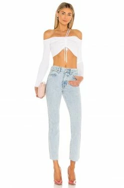 Budget 🤩 H:ours Nina Knit Top In White 🌟 -h:ours Sales 2022 HURR WS420 V4