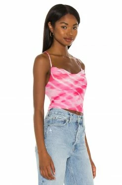 Budget 🌟 H:ours Cavo Cowl Top In Fuchsia Tie Dye 😀 -h:ours Sales 2022 HURR WS432 V3