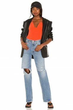 Flash Sale ❤️ H:ours Nessa Bodysuit In Red Orange 💯 -h:ours Sales 2022 HURR WS433 V5