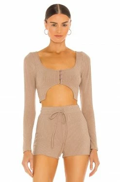 Budget ⌛ H:ours Arcelia Cropped Top In Latte ❤️