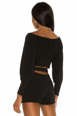 Hot Sale 😍 H:ours Sybille Off Shoulder Top In Black ✨ -h:ours Sales 2022 HURR WS453 V3