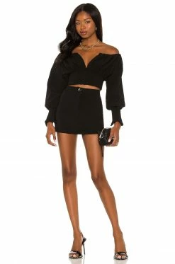 Hot Sale 😍 H:ours Sybille Off Shoulder Top In Black ✨ -h:ours Sales 2022 HURR WS453 V4