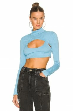 Cheapest 🌟 H:ours Zeri Top In Cyan Blue ❤️