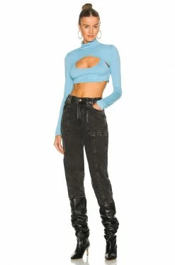 Cheapest 🌟 H:ours Zeri Top In Cyan Blue ❤️ -h:ours Sales 2022 HURR WS472 V4