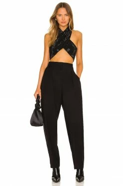 Budget 🥰 H:ours Kiki Cross Front Top In Black ⌛ -h:ours Sales 2022 HURR WS475 V4