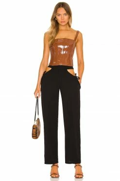 New 🤩 H:ours Ember Corset Top In Brown 👏 -h:ours Sales 2022 HURR WS476 V4