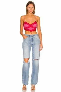 Cheapest 🎁 H:ours Ivor Top In Fuchsia & Red 🧨 -h:ours Sales 2022 HURR WS478 V4