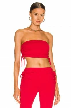 Best Pirce 👏 H:ours Meghan Ruched Knit Tube Top In Cherry Red 🔥
